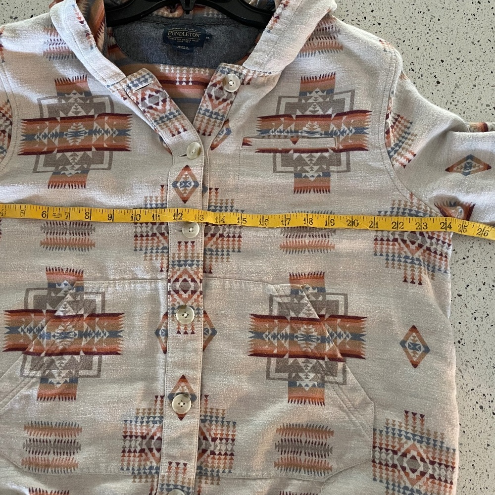 Pendleton Button Front Beach Hoody Double Soft Cotton‎ Aztec Tribal Women's XL - Picture 4 of 6